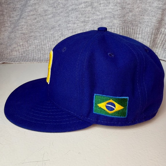New Era World Baseball Classic Brazil Fitted Hat Cap Size 7 1/8 Blue MLB 59Fifty - Picture 3 of 10